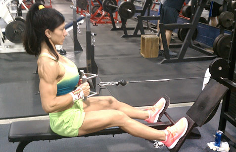 Seated close grip cable rows
