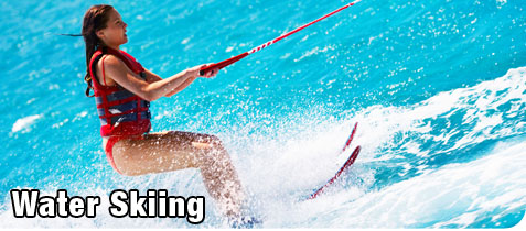 Attractive Young Woman Water Skiing for Recreation
